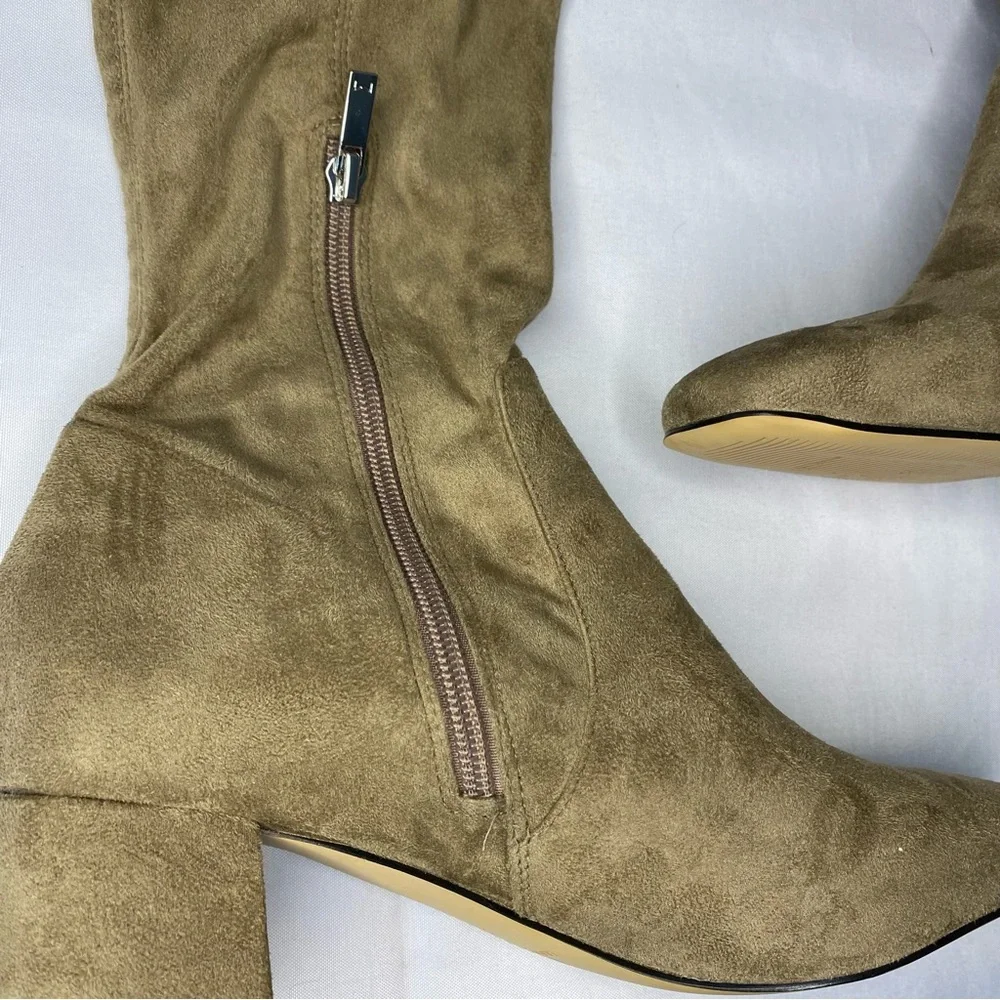 Marc Fisher LTD Charlote Suede Over Knee Boot Tan Size 9